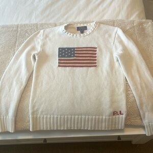RL Polo Flag Sweater White